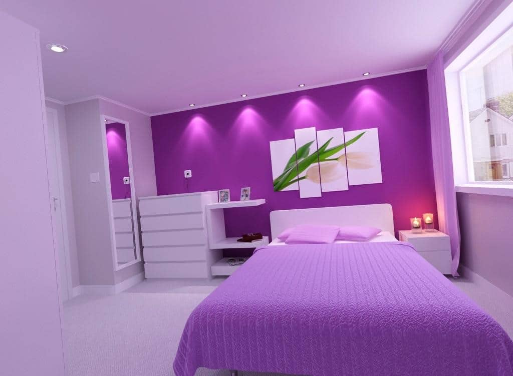 دکوراسیون اتاق خواب بنفش برای افرادی که به دنبال اتاقی رمانتیک هستند (1)