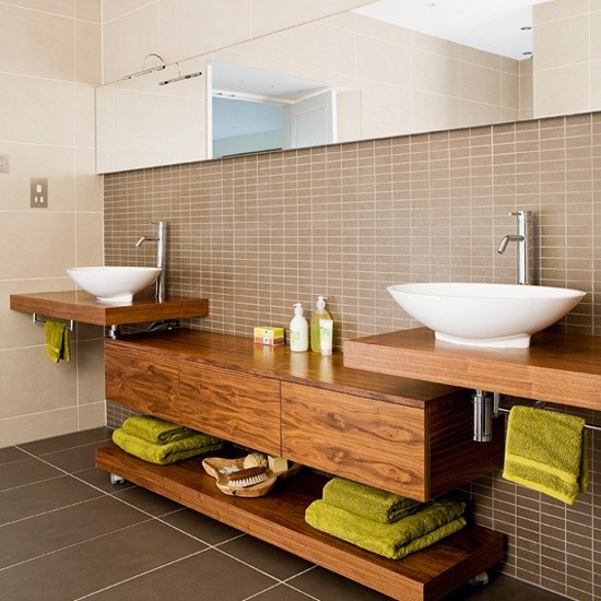 استفاده از طرح‌های چوبی برای حمام و سرویس بهداشتی