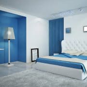 دکوراسیون اتاق خواب آبی فیروزه‌ای جلوه خاصی به اتاق می‌بخشد (1)