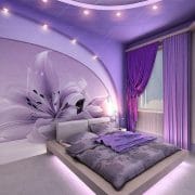 دکوراسیون اتاق خواب بنفش یاسی، آرامش ویژه‌ای به اتاق می‌دهد (1)